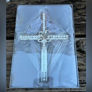 NIB Roma Caroline Collection 50th Anniversary 8” Silver Cross w/ Rhinestones M7